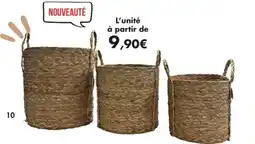 E.Leclerc Lot de 3 paniers de rangement ronds enjacinthe d'eau avec anses offre