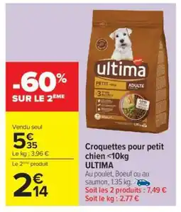Carrefour Market Croquettes pour petit chien 10kg ULTIMA offre