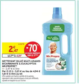 Intermarché Hyper Mr. propre nettoyant dilué multi-usages bicarbonate & eucalyptus(b) offre