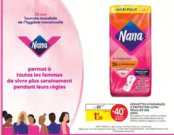 Intermarché Hyper Nana serviettes hygiéniques v-protection ultra régulier x26 offre