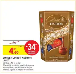 Intermarché Hyper Lindt cornet lindor assorti offre