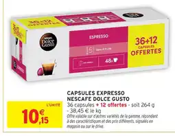 Intermarché Nescafé dolce gusto capsules expresso offre