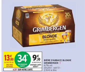 Intermarché Grimbergen bière d'abbaye blonde offre