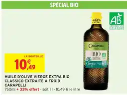 Intermarché Carapell huile d'olive vierge extra bio classico extraite à froid offre