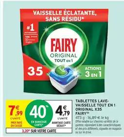 Intermarché Fairy tablettes lave-vaisselle tout en 1 original x35 offre