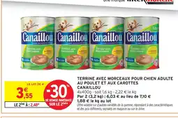 Intermarché Canaillou terrine avec morceaux pour chien adulte au poulet et aux carottes offre