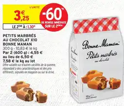 Intermarché Bonne maman petits marbrés au chocolat x10 offre