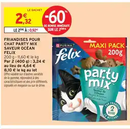 Intermarché Felix friandises pour chat party mix saveur océan offre