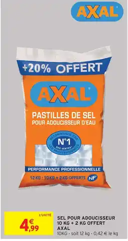 Intermarché Axal sel pour adoucisseur 10 kg + 2 kg offert offre
