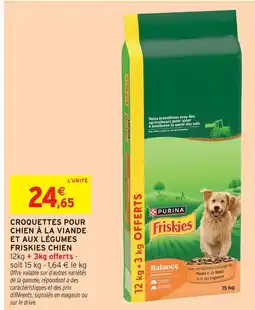 Intermarché Purina friskies croquettes pour chien à la viande et aux légumes offre