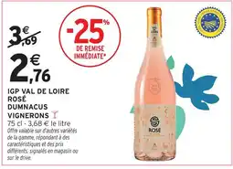 Intermarché Dumnacus vignerons igp val de loire rosé offre