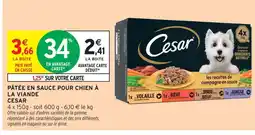Intermarché Cesar pâtée en sauce pour chien à la viande offre