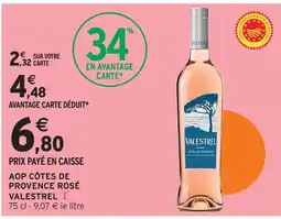 Intermarché Valestrel aop côtes de provence rosé offre