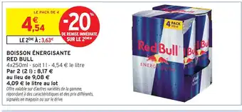 Intermarché Red bull boisson énergisante offre