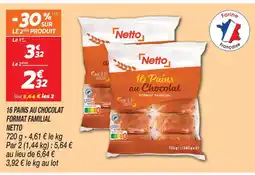 Netto Netto 16 pains au chocolat format familial offre