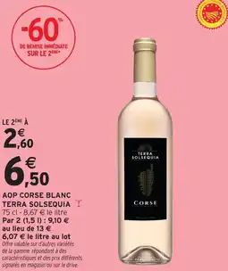 Intermarché Terra solsequia aop corse blanc offre