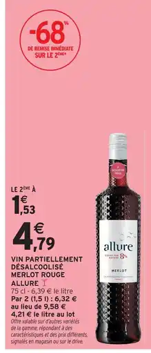 Intermarché Allure vin partiellement désalcoolisé merlot rouge offre
