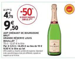 Intermarché Louis bouillot aop crémant de bourgogne brut grande réserve offre