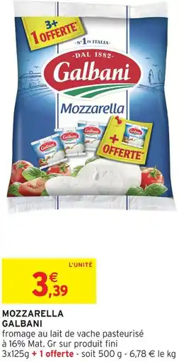 Intermarché Galbani mozzarella offre