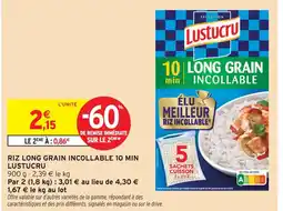 Intermarché Lustucru riz long grain incollable 10 min offre