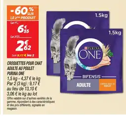 Netto Purina one croquettes pour chat adulte au poulet offre