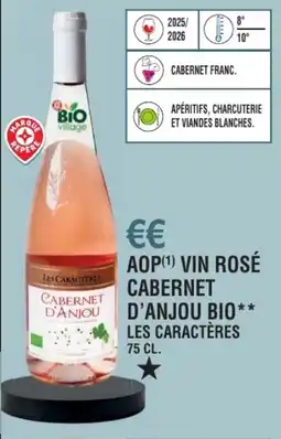 E.Leclerc Aop vin rosé cabernet d'anjou bio les caractères offre