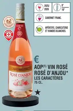 E.Leclerc Aop vin rosé rose d'anjou rose d'anjou les caractères offre