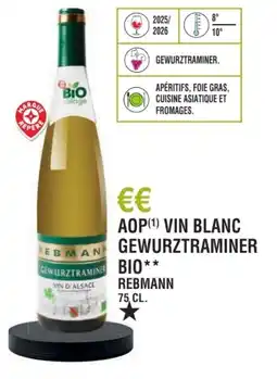 E.Leclerc Aop vin blanc gewurztraminer bio rebmann offre