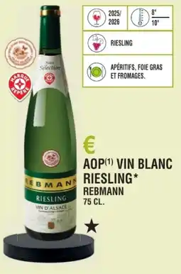 E.Leclerc Aop vin blanc riesling rebmann offre