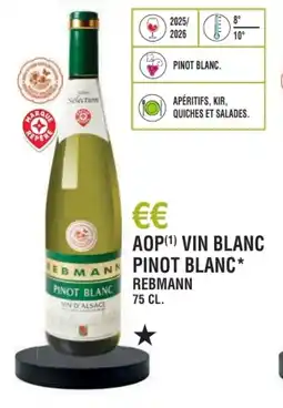 E.Leclerc Aop vin blanc pinot blanc rebmann offre