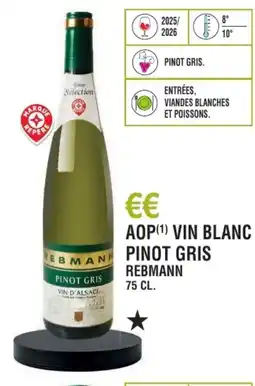 E.Leclerc Aop vin blanc pinot gris rebmann offre