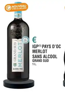 E.Leclerc Igp pays d'oc merlot sans alcool grand sud offre