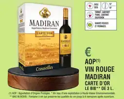 E.Leclerc Aop vin rouge madiran carte d'or le bib offre