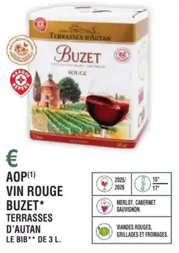 E.Leclerc Aop vin rouge buzet terrasses d'autan offre