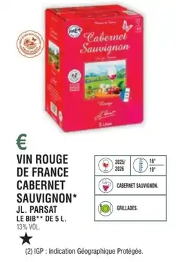 E.Leclerc Vin rouge de france cabernet sauvignon jl. parsat offre
