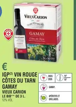 E.Leclerc Igp vin rouge côtes du tarn gamay vieux carion offre