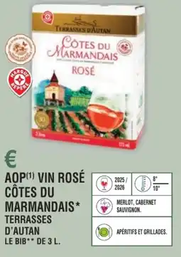 E.Leclerc Aop vin rosé côtes du marmandais terrasses d'autan offre