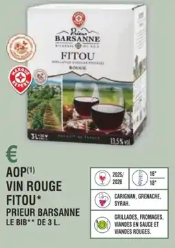 E.Leclerc Aop vin rouge fitou prieur barsanne offre