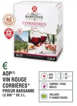 E.Leclerc Aop vin rouge corbières prieur barsanne offre