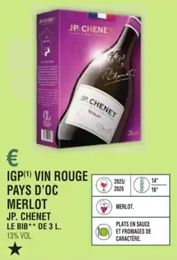 E.Leclerc Igp vin rouge pays d'oc merlot jp. chenet offre