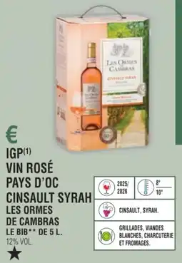 E.Leclerc Igp vin rosé pays d'oc cinsault syrah les ormes de cambras offre
