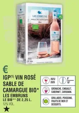 E.Leclerc Igp vin rosé sable de camargue bio les embruns offre