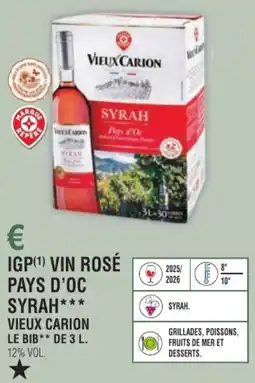 E.Leclerc Igp vin rosé pays d'oc syrah vieux carion offre