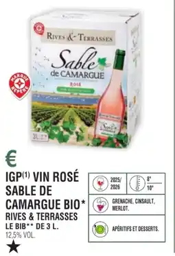 E.Leclerc Igp vin rosé sable de camargue bio rives & terrasses offre
