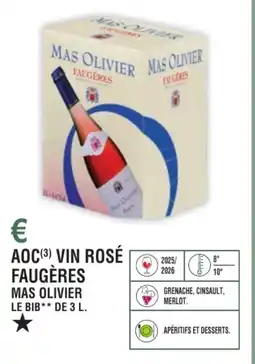 E.Leclerc Aoc vin rosé faugères mas olivier offre