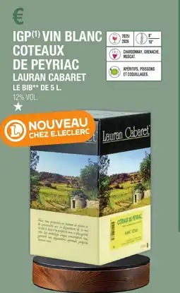 E.Leclerc Igp vin blanc coteaux de peyriac lauran cabaret offre