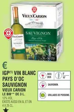 E.Leclerc Igp vin blanc pays d'oc sauvignon vieux carion offre