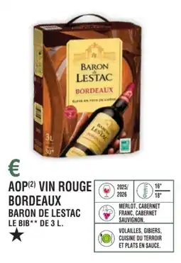 E.Leclerc Aop vin rouge bordeaux baron de lestac offre