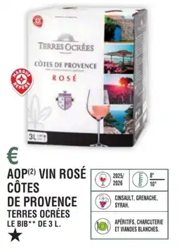 E.Leclerc Aop vin rosé côtes de provence terres ocrées offre