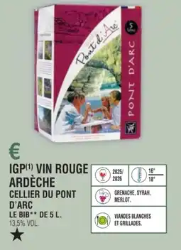 E.Leclerc Igp vin rouge ardèche cellier du pont d'arc offre